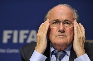 FIFA president Joseph Blatter looks on d
