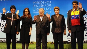Presidents-Evo-Morales-of-Bolivia-Cristina-Fernandez-de-Kirchner-of-Argentina-Jose-Mujica-of-Uruguay-Dilma-Rousseff-of-Brazil-and-Nicolas-Maduro-of-Venezuela